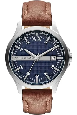 Armani Exchange Męski zegarek z trzema rękami, zegarek ze stali nierdzewnej, rozmiar obudowy 46 mm, Silver/Steel, Jeden rozmiar, Pasek