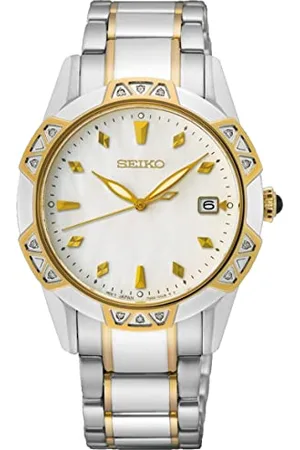 Seiko Damski analogowy zegarek kwarcowy z bransoletką ze stali szlachetnej SKK728P1