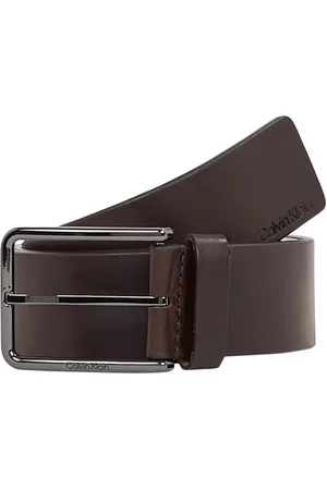 Calvin Klein Męski ciepły pasek stały 40 mm, ciemnobrązowy, 130, , 130