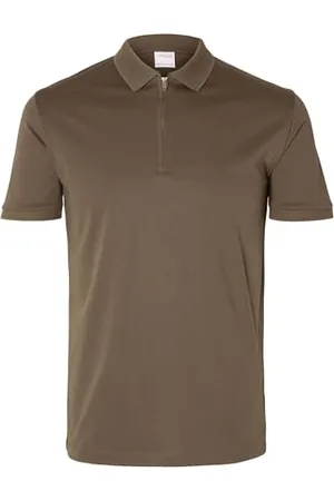 SELECTED Męska koszulka polo Slhfave Zip Ss Polo Noos, , XL