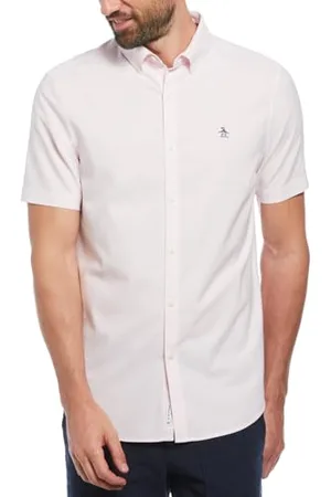 Original Penguin Koszula męska, SS Oxford STRTCH NO Fit, Parfait Pink, M, , M