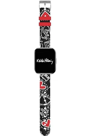 Celly Keith Haring Smartwatch 1,81" dla mężczyzn i kobiet, stylowy zegarek fitness z monitorem zdrowia i treningiem, zdalnym sterowaniem muzyką i kolorowym wyświetlaczem, wodoodporny, Unica, Tworzywo