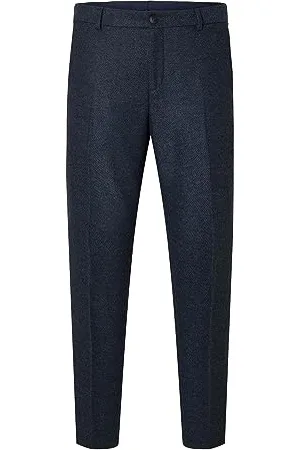 SELETED Slhslim-ISAC Navy Herringbone TRS B Noos, , 56