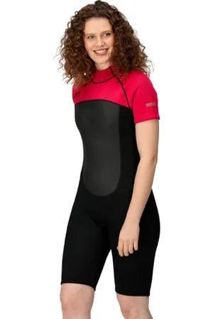 Regatta Unisex Wmnsshortywetsuit Rash Guard Shirt, czarny/ciemnowiśniowy, 44
