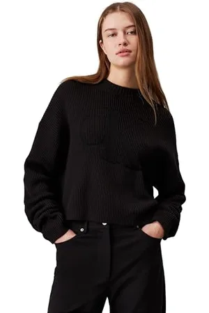 Calvin Klein Jeans Damski sweter z logo Intarsia Regular, , XL