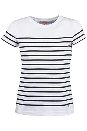Armor.lux Damska koszulka Marinière Etel Héritage Femme, Wielokolorowa (Bi9 Blanc/Rich Navy Bi9), 42 (Producent Rozmiar:4)