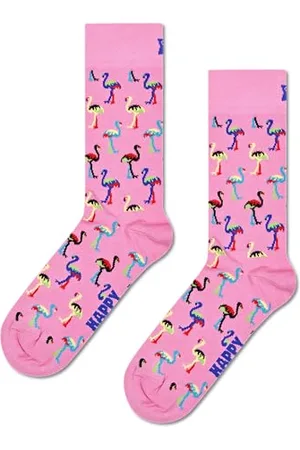Happy Socks Flamingo, kolorowe i zabawne, Skarpety dla kobiet i mężczyzn, Różowy (36-40)