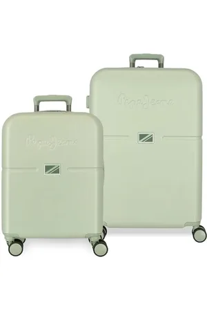 Pepe Jeans Zestaw walizek Accent, czarny, 55/70 cm, twarde tworzywo sztuczne ABS, zintegrowane zamknięcie TSA, 116 l, 6,66 kg, 4 podwójne koła, bagaż podręczny, czarny, zestaw walizek