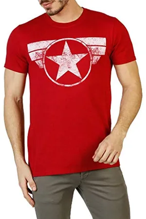 Marvel Męska koszulka z logo Captain America Cap, , M