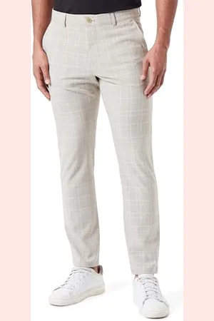 SELECTED SELETED HOMME Spodnie męskie, Piaskowy/Checks: light Blue, 31W / 34L