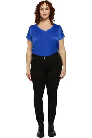Fiorella rubino Damskie czarne skinny push-up jeans model Giada Pants, Nero, 18, , 44-Plus