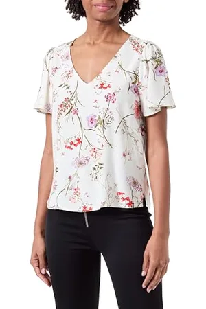 VERO MODA Vmeasy Joy V-Neck Ss Blouse WVN Ga Top, , L