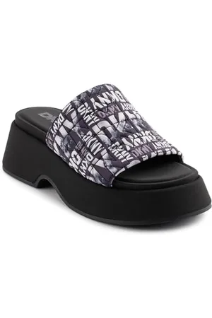 DKNY Damskie buty Idris Skyline-Peep Toe Platform Mule, Black Multi, 40 EU, , 40 EU