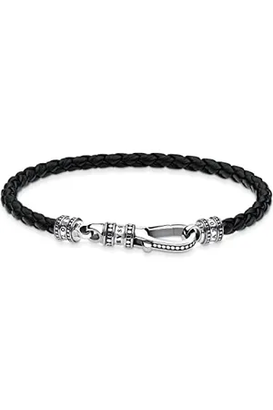 Thomas Sabo Bransoletka w rozmiarze uniseks, skóra czarna A1931-682-11, 17,00 cm, Skóra
