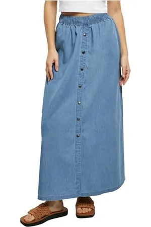 Urban classics Damska spódnica damska Long Wide Light Denim, , XXL