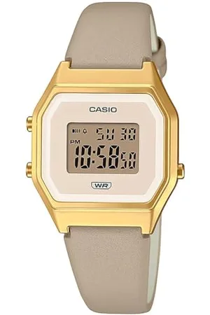 Casio Zegarek LA680WEGL-5EF, szarobrązowy, Pasek