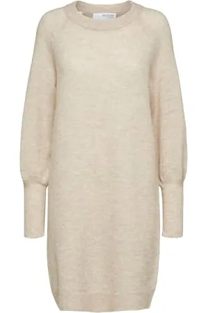 SELECTED BLACK Damska sukienka Slflulu Ls Knit Dress O-Neck B, , XS