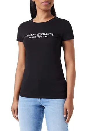 Armani Exchange Damska koszulka Slim Fit Milano New York Crewneck, , XS
