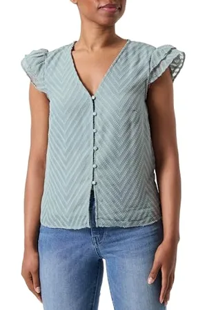 VILA VIMICHELLE C/S Button TOP/KA, , 40