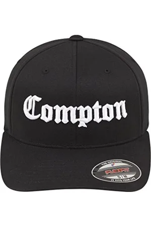 Mister Tee Unisex Compton Flexfit Cap, czapki damskie i męskie w kolorze czarnym/białym, rozmiar S/M - L/XL, , S-M