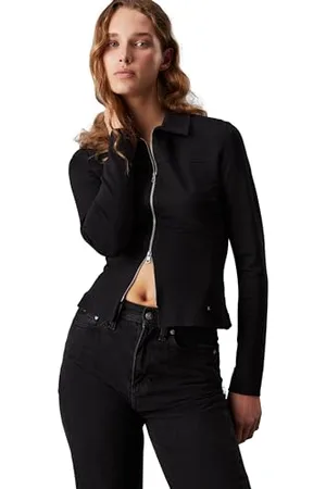 Calvin Klein Jeans Damska bluzka z długim rękawem Milano Inne topy, czarny Ck, XXL, , XXL