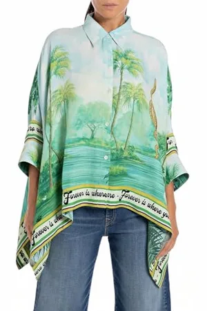 Replay Bluzka damska Relaxed Fit, , L