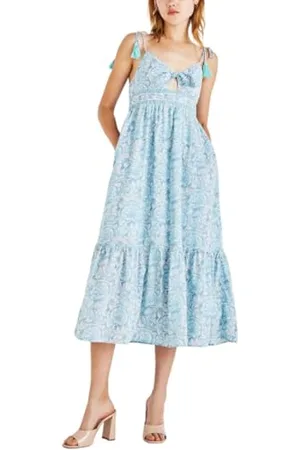 Pepe Jeans Damska sukienka z nadrukiem Mallory, niebieska (Wave Blue), M, , M