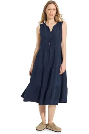 CECIL Sukienka damska Linen_li/Cv Solid Midi Dress, , S