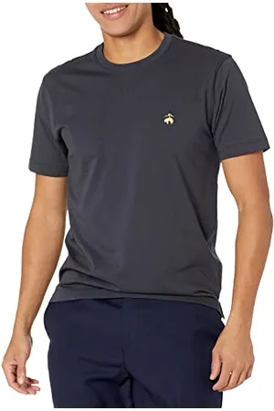 Brooks Brothers Męska bawełniana koszulka z krótkim rękawem i okrągłym dekoltem z logo, , L