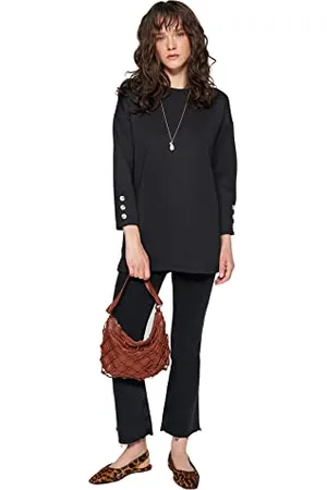 Trendyol Tunika damska, czarna, regularna, , L