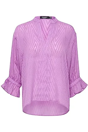 Soaked in Luxury In Luxury Damska bluzka V-Neck 3/4 Sleeves Casual Fit Zig Zag Wzór, , XL