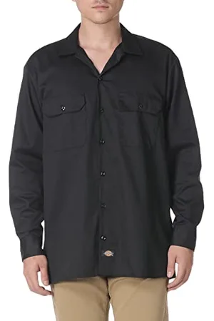 Dickies Męska koszula robocza z długim rękawem, czarna (Black Bk), 56, (Black Bk), 3XL