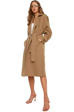 Trendyol Damski trencz oversize dwurzędowy, , 62