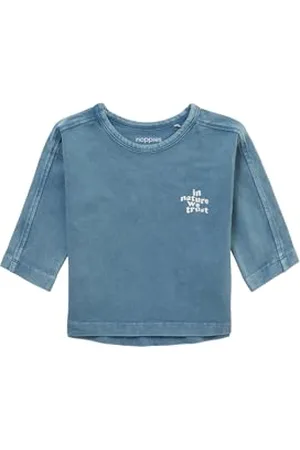 Noppies Baby Niemowlęta chłopcy Tee Mabank Long Sleeve T-Shirt, Aegean Blue-N042, 74, , 74