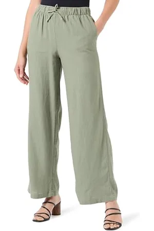 ONLY Onlcaro Mw Linen Bl Pull-up Pant PNT spodnie materiałowe, , S x 32L