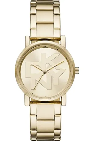 DKNY Damski zegarek Soho z trzema wskazówkami ze stopu metali, rozmiar koperty 34 mm, Złoto