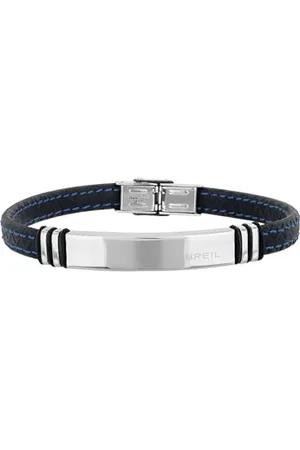 Breil Bransoletka dla mężczyzn Savage Collection - stal nierdzewna i silikonowy pasek - długość 22 cm, Jeden rozmiar, Acciaio, Bez kamienia szlachetnego