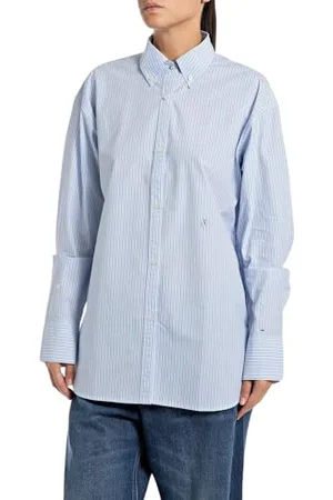 Replay Damska bluzka w paski Comfort Fit bawełna, , S