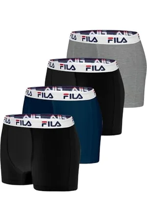 Fila Bokserki męskie z bawełny, kalecon, oddychające, rozciągliwe (zestaw 4 sztuk), , L