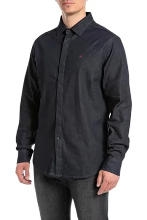 Replay Męska koszula dżinsowa slim fit, , S