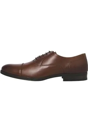 JACK & JONES Jfwdonald Leather Cognac Noos Derbys męskie buty skórzane, brązowy - - 40 EU