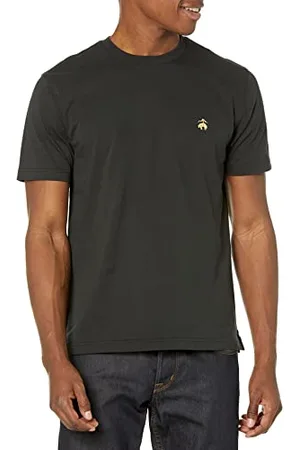 Brooks Brothers Męska koszulka z krótkim rękawem i okrągłym dekoltem z logo, , XL