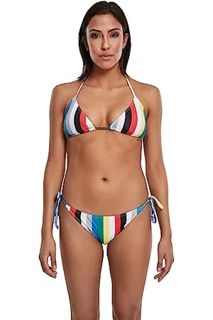 Urban classics Damskie bikini z topem trójkątnym, Strój Kąpielowy Dwuczęściowy Ladies Stripe Zestaw Bikini, Rozmiary XS - XL, , XS