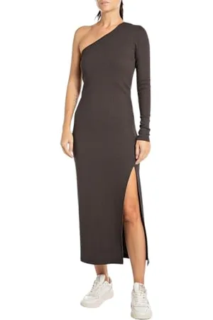 Replay Damska sukienka slim fit z bawełny, , L