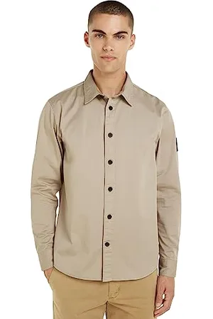 Calvin Klein Jeans Męska koszula Monologo Badge Relaxed Casual, , XXS