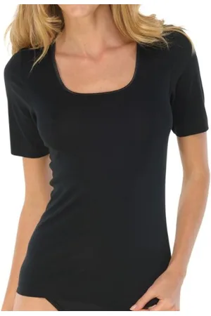 Schiesser Damen Spenzer halbarm Unterhemd - Luxury Baumwolle