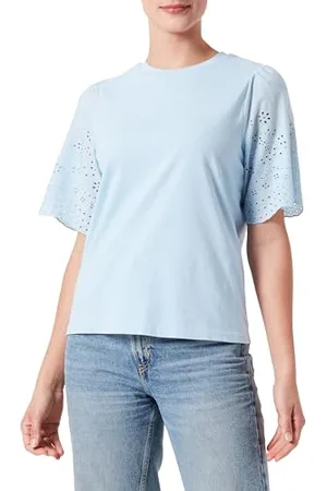 Y.A.S Lex Ss Top W. Emb Sleeves S. Noos, , S