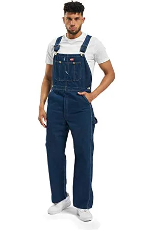 Dickies Męskie spodnie ogrodniczki, dżinsowe, indygo, , 32W / 30L