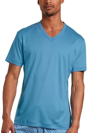 Calida Męski T-Shirt RMX Sleep Leisure, niebieski , 52-54, , 52-54