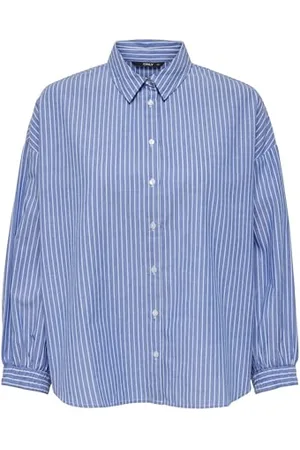ONLY Onlarja L/S Stripe Shirt WVN Noos bluzka z długim rękawem, niebieski, L